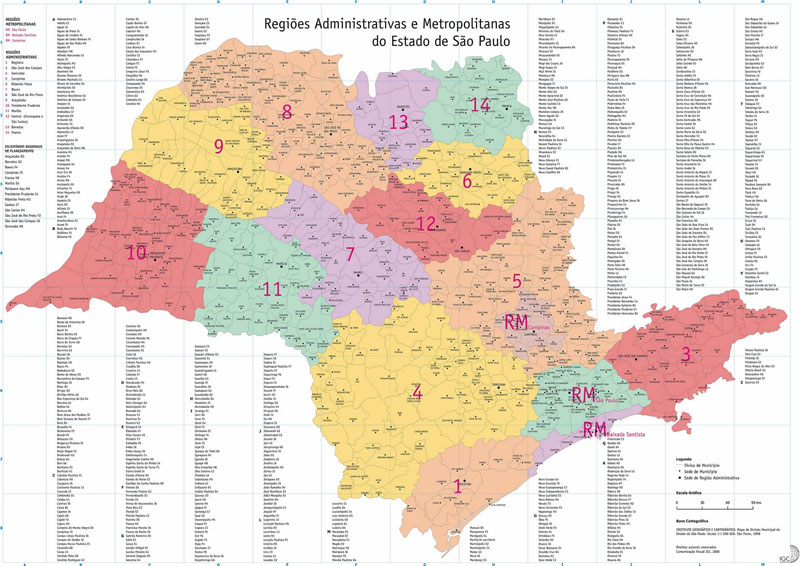 Mapa de São Paulo Estado
