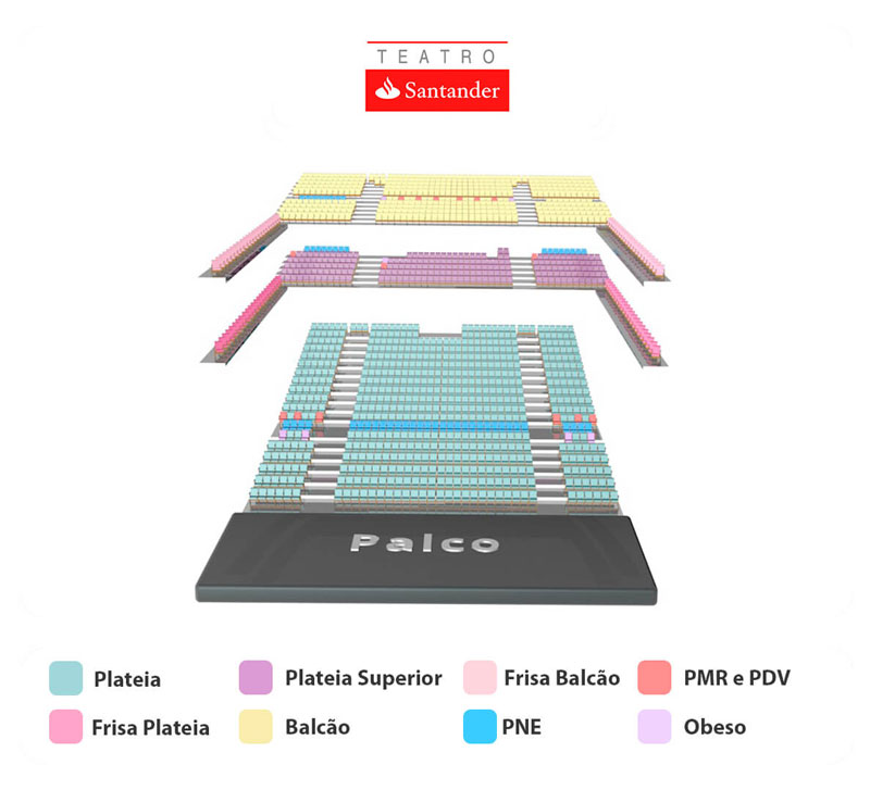 Teatro Santander SP Mapa de Assentos